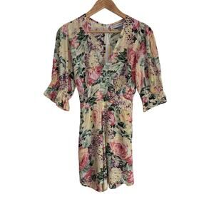 Faithfull The Brand Ana Romper Size XS Venissa Floral Pastel‎ Shorts Playsuit
